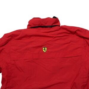 Vintage Ferrari Jacket Mens XL Red Fleece Lined Full Zip Pockets Italian Racing